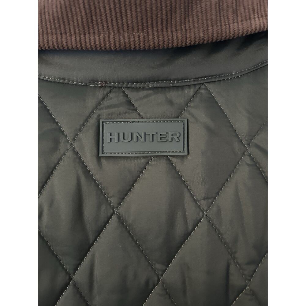 Hunter Women's Green Quilted Jacket Snap Front Pockets Mid-Length Size S - Picture 3 of 9